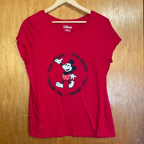•DISNEY•RED "TRUE ORIGINAL" MICKEY MOUSE SHORT SLEEVE T-SHIRT SIZE XXL EUC - Picture 3 of 7